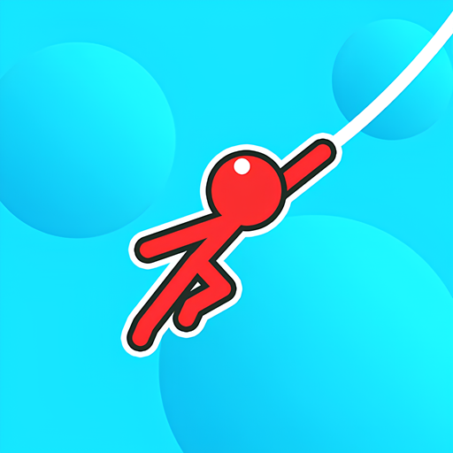 Stickman Spider Superhero with hook icon